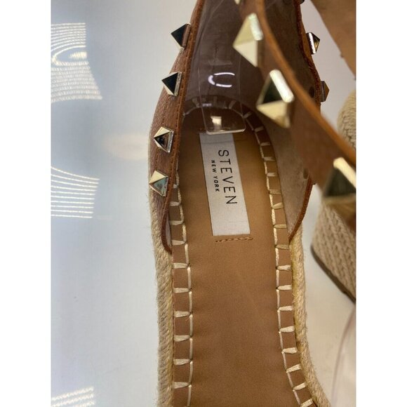 Steven New York Women's Peni Studded Wedge Sandal - Cognac Sz 11 - Picture 3 of 8